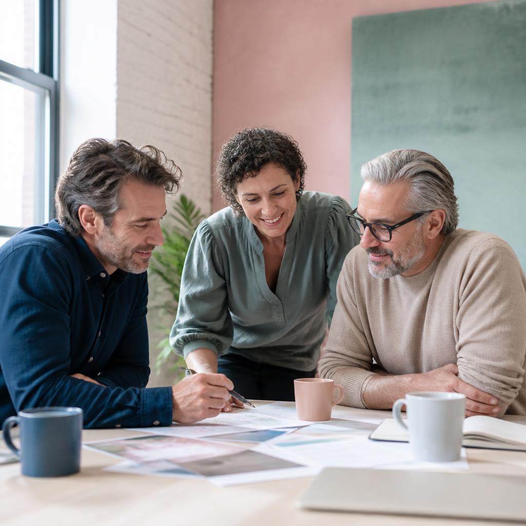 Experienced business advisors collaborating around a table